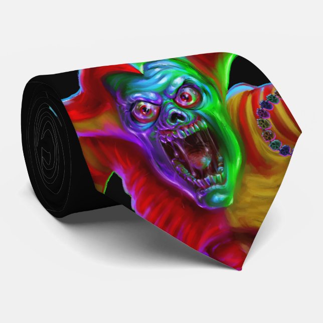 Zombie Jester Tie (Rolled)