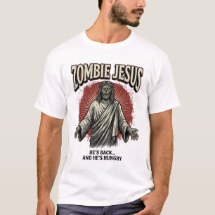 Zombie Jesus Vintage Engraving Funny Shirt Design_