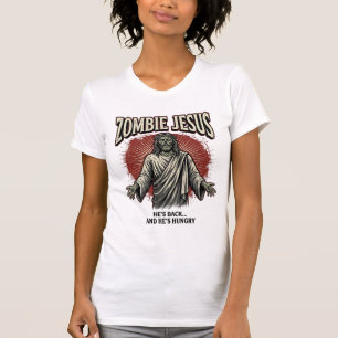 Zombie Jesus Vintage Engraving Funny Shirt Design_