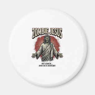 Zombie Jesus Vintage Engraving Funny Shirt Design_ Magnet