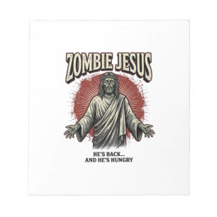 Zombie Jesus Vintage Engraving Funny Shirt Design_ Notepad