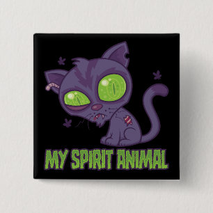 Zombie Kitten Is My Spirit Animal 15 Cm Square Badge