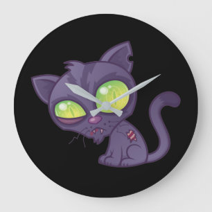 Zombie Kitty Large Clock