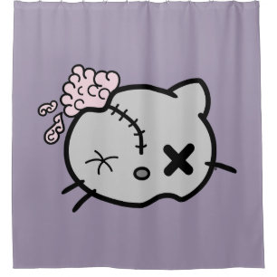 Zombie Kitty Shower Curtain