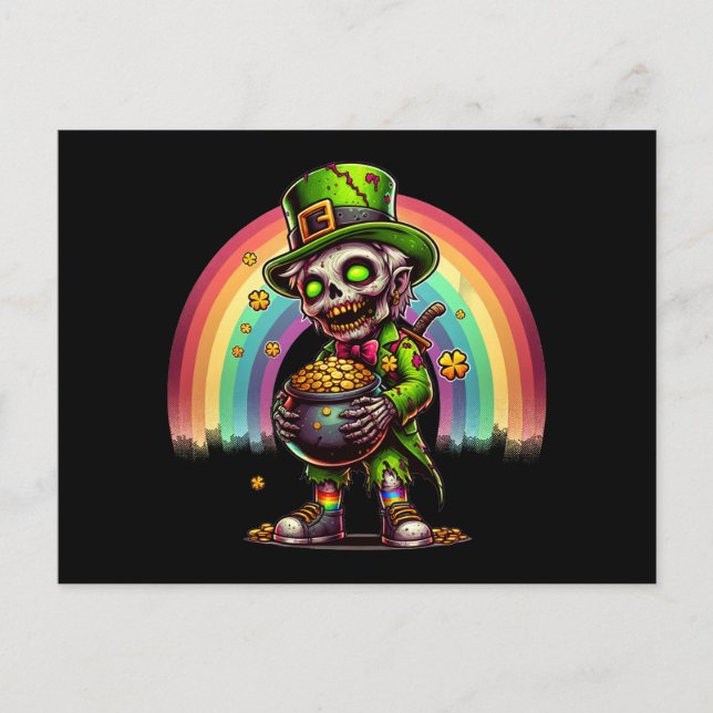Zombie Leprechaun Postcard (Front)
