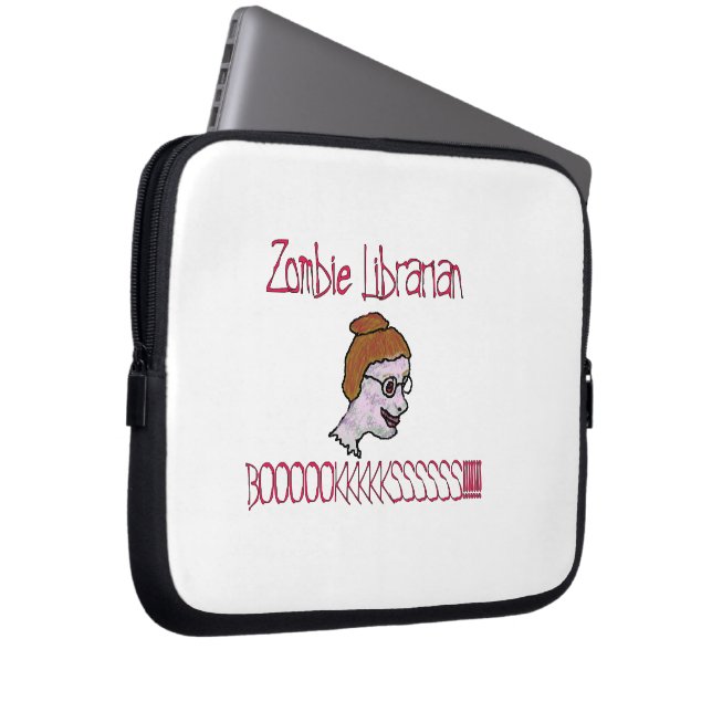 Zombie Librarian Laptop Sleeve (Front Right)
