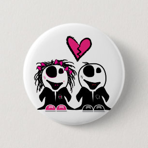 ZOMBIE LOVE 6 CM ROUND BADGE