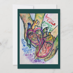 Zombie Love Poem Art Painting Invitations