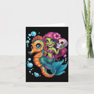 Zombie Mermaid Halloween Costume Spooky Trick Or Card