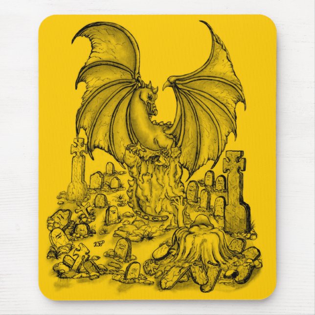 Zombie mit Drache Mouse Pad (Front)