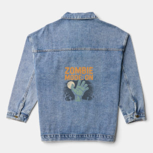 Zombie Mode On Scary Halloween T shirt Denim Jacket