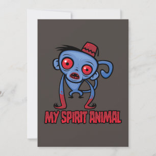 Zombie Monkey Is My Spirit Animal Holiday Card