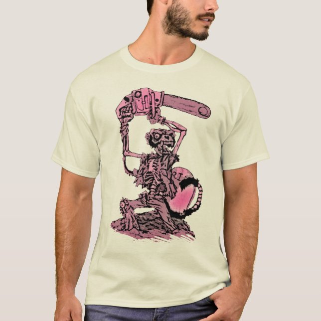 Zombie Monkey with a Chainsaw t-shirt (Front)
