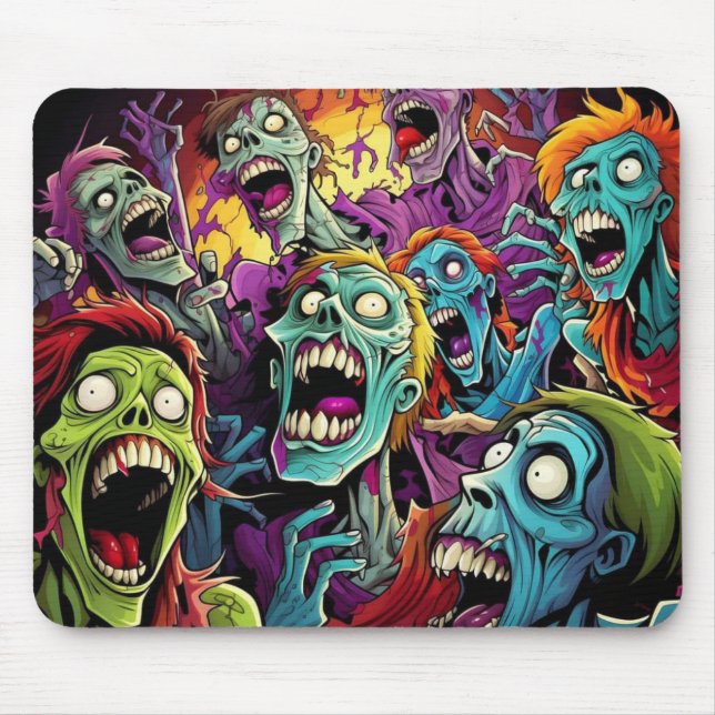 Zombie Mouse Pad – Spooky Horror Desk Accessory (Front)
