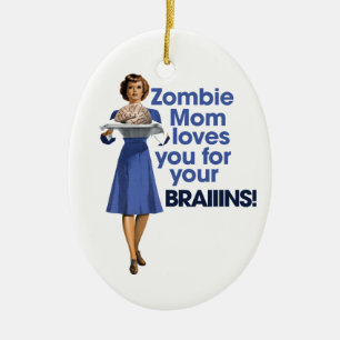 Zombie Mum Ceramic Tree Decoration