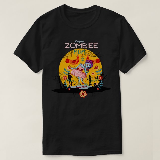 Zombie mum halloween funny T-Shirt (Design Front)