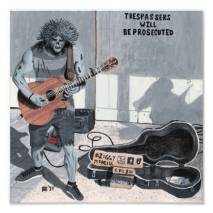Zombie Musician Metal Music Fantasy Photo Print