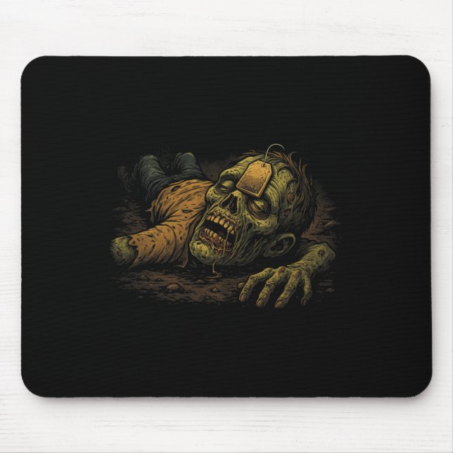 Zombie Npc Teag - Funny Tea G Gamer Meme Halloween Mouse Pad (Front)