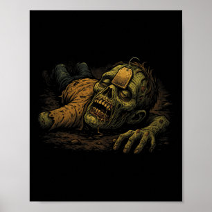 Zombie Npc Teag - Funny Tea G Gamer Meme Halloween Poster