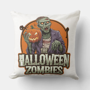 Zombie of Halloween Throw Pillow: Eerie New Model Cushion