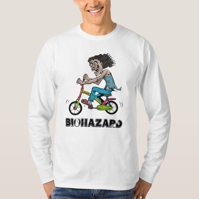 Zombie On A Bicycle T-Shirt (Front)