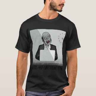 ZOMBIE ON ZOOM CLASS SLEEPY NEEDS COFFEE CAFFEINE T-Shirt