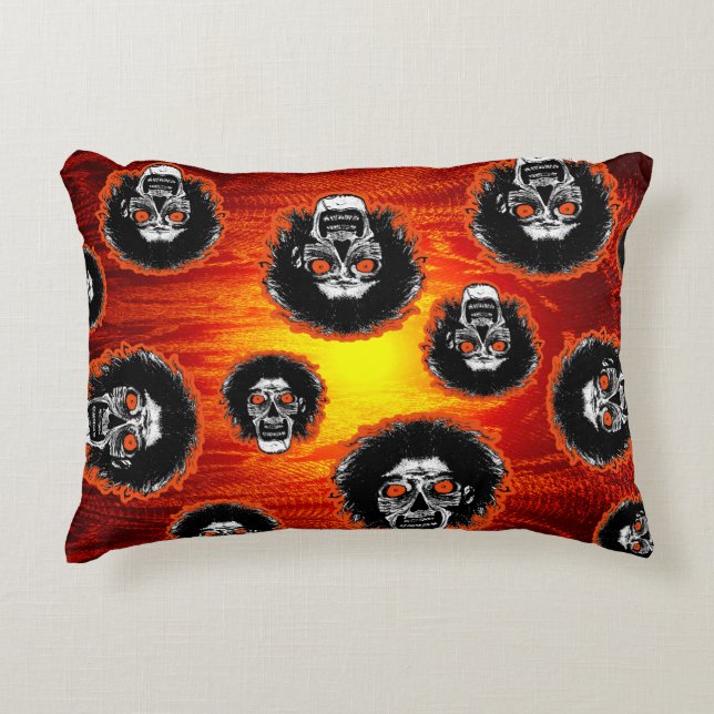 Zombie Orange Eyes Decorative Cushion (Front)