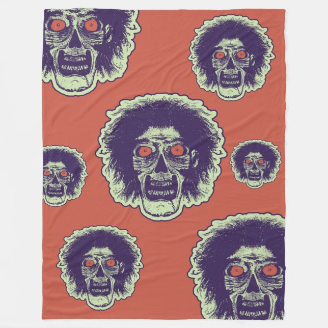 ZOMBIE - Orange Eyes Multi Face Fleece Blanket (Front)