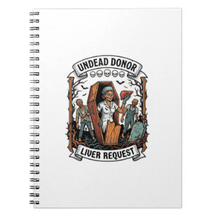 Zombie Organ Donor Vintage Engraving White Shirt D Notebook