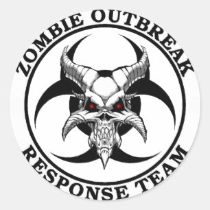 Zombie Outbreak Biohazard Demon Classic Round Sticker