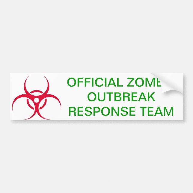 Zombie Outbreak Bumper Sticker (Front)