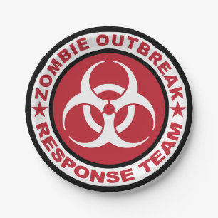 Zombie Outbreak Response Team 7 Inch Paper Plate