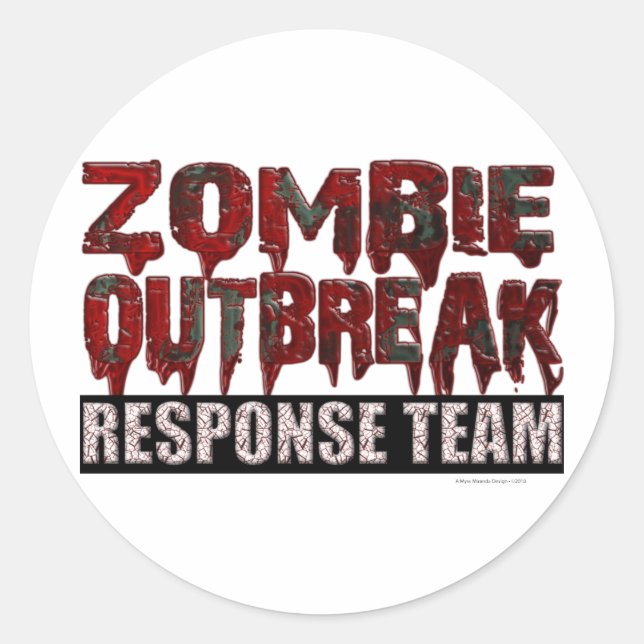 Zombie Outbreak Response Team Classic Round Sticker (Front)
