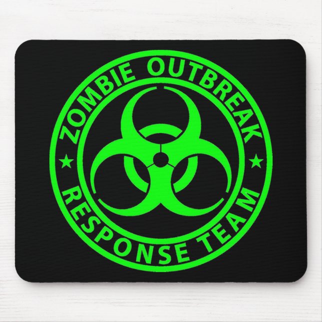 Zombie Outbreak Response Team Neon Green Mouse Pad (Front)