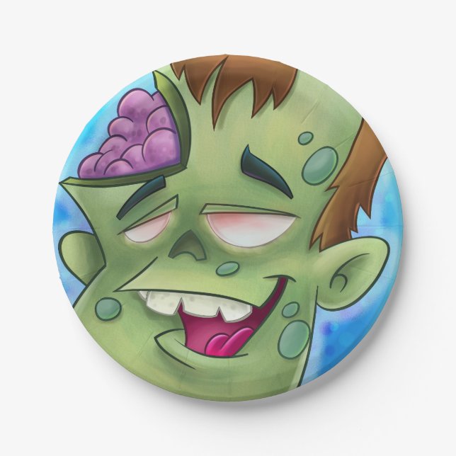 zombie paper plate cartoon (Front)