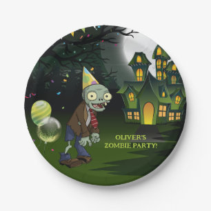 Zombie Party Birthday Halloween Paper Plate