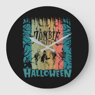 Zombie Party, Halloween Large Clock