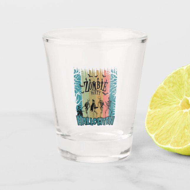 Zombie Party, Halloween Shot Glass (Front)