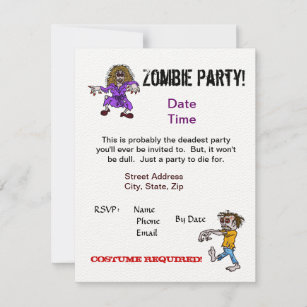 Zombie Party Invitation   Customise It!
