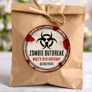 Zombie Party rusty Classic Round Sticker