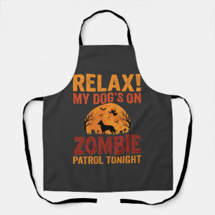 Zombie Patrol Dog Halloween Apron