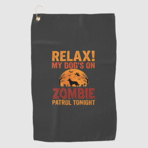 Zombie Patrol Dog Halloween Golf Towel