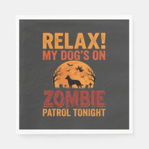 Zombie Patrol Dog Halloween Napkin