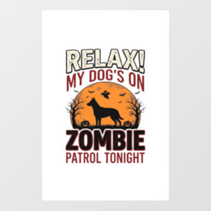 Zombie Patrol Dog Halloween Vintage Engraving Desi