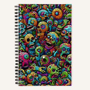 Zombie patterns in various colors notebook