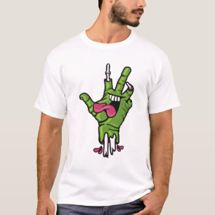 Zombie Peace Hand Cartoon Tee