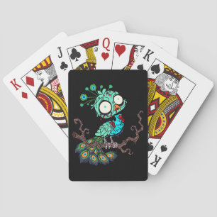 Zombie Peacock Playing Cards