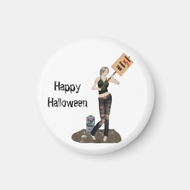 Zombie Pin Up Girl Protest II Magnet (Front)