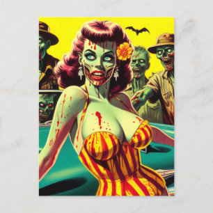 Zombie Pin-up Postcard