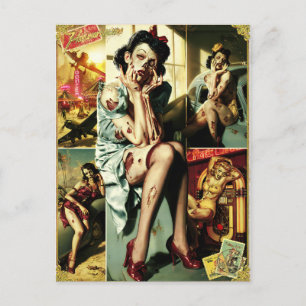 Zombie Pin-Up's II Postcard